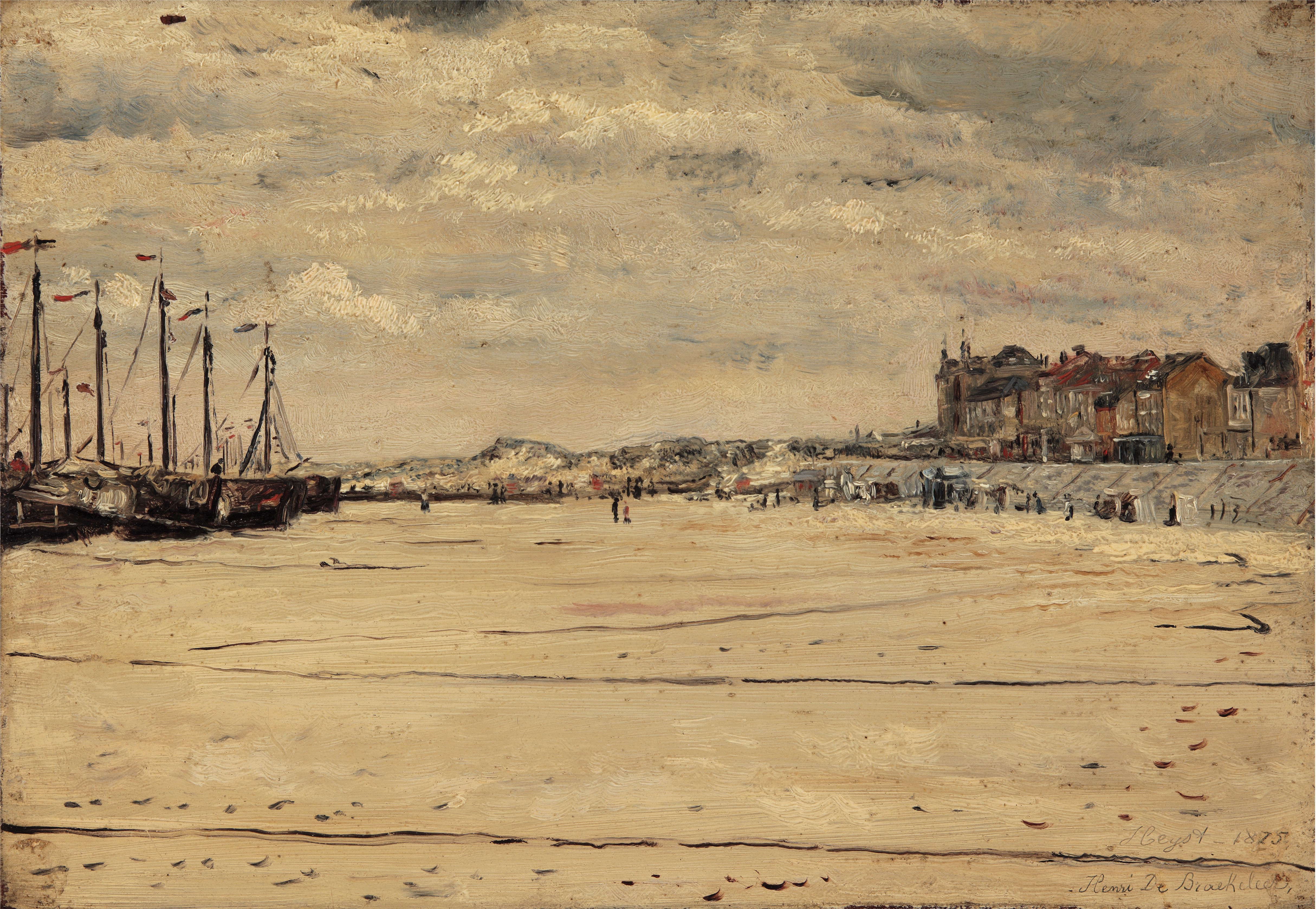 Zicht op het strand te Heyst